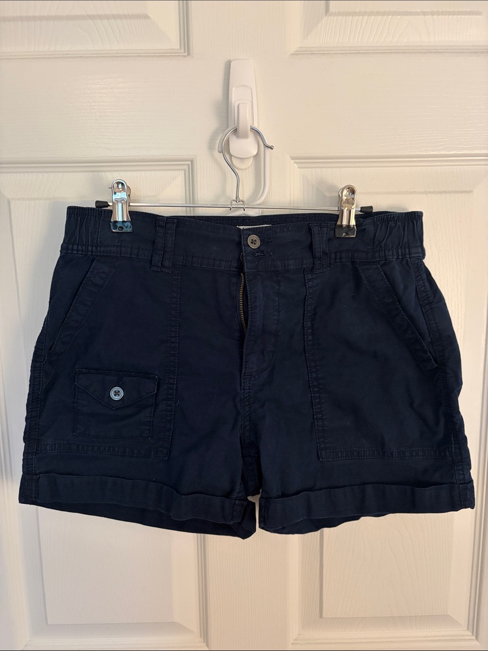 Time and Tru Navy High-Waist Utility Shorts